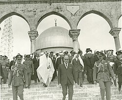 Saudi king Faisal during a visit to Jerusalem in 1966