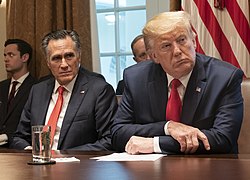 Romney with President Donald Trump during a White House listening session on the youth vaping and electronic cigarette epidemic in 2019