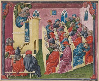 14th-century image of a university lecture