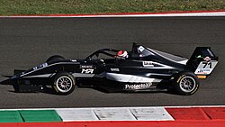 Rehm driving at the Mugello Circuit during the 2024 Italian F4 Championship
