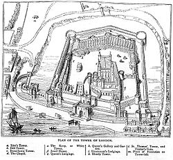 The Tower of London in 1597