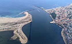 Discharge of the Douro into the Atlantic Ocean near Porto