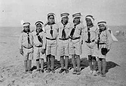 Al-Mubarakiya School first boys scouts (1936–1938) showing Jaber Al-Ahmad Al-Sabah third from the left.