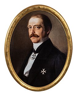 Otto von Bismarck as Minister President of Prussia, shown wearing insignia of a knight of the Johanniterorden, 1858