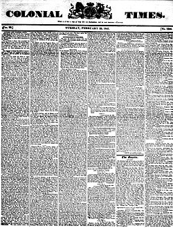 "Memorandum to the Protestant Powers of the North of Europe and America", published in the Colonial Times (Hobart, Tasmania, Australia), in 1841