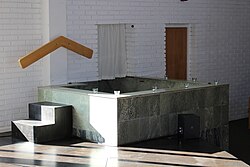 Baptistery in the Pentecostal church (Pingstförsamlingen) of Västerås, in Sweden, 2018