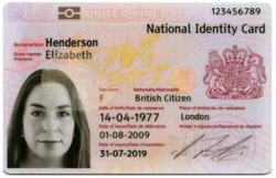 UK National Identity Card. Issued for a brief period in 2009-2010.