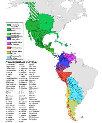 The Indies in the Americas, or Spanish America, circa 1803