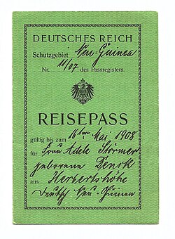 Exceptionally rare New Guinea passport