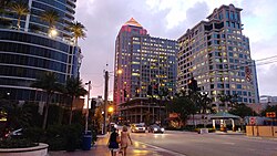 Fort Lauderdale's central business district is the largest in Broward County, and second-largest in South Florida after Miami.