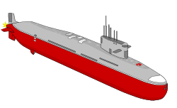 INS Arihant, an indigenous nuclear submarine of the Indian navy.