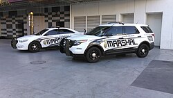 Las Vegas City Marshals units parked just outside of the Fremont Street Experience.