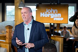Horgan campaigning in 2017