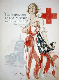 World War I American Red Cross poster by Harrison Fisher, 1918