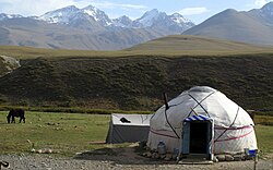 Nomadic farming in the Suusamyr Valley, Kyrgyzstan