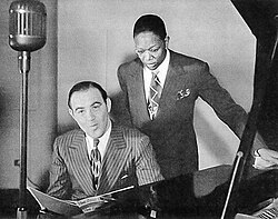Goodman with Christian in a recording studio, April 1941