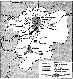 International zone around Jerusalem, boundaries proposed by the AD HOC Committee on the Palestine question