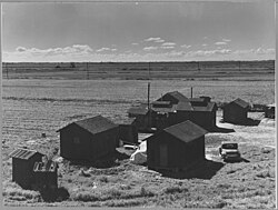 Company labor camp for Filipino farm laborers on Ryer Island in 1940