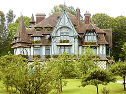 A typical villa of Normandy in the seaside town of Deauville.