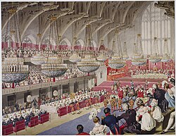 The King's Champion makes the third and last challenge before the royal table at the banquet