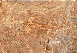 Rock painting at Ubirr