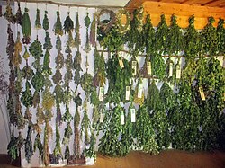 Sauna whisks and herbal teas