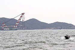 The first, stern section, recovery site