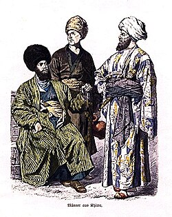 Uzbek men from Khiva, c. 1861–1880