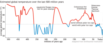 Estimated global temperature across the last 500 million years