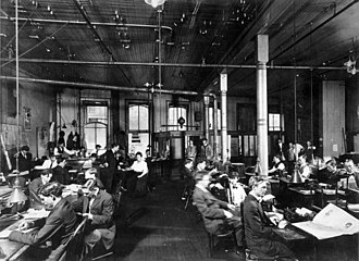 The New Orleans Item newsroom, circa 1900