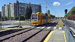 Materfer tram at General Savio station of the Premetro