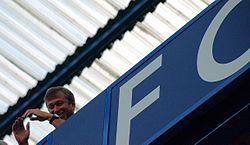Abramovich at Stamford Bridge during a 4–0 victory over Portsmouth, August 2008