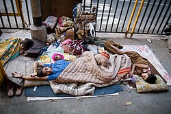 Homeless family in Kolkata, India