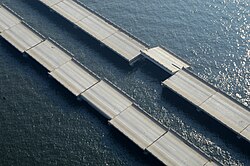 I-10 damage of old bridges over Lake Pontchartrain.