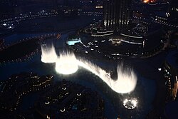 The Dubai Fountain in Burj Khalifa lake, Downtown Dubai