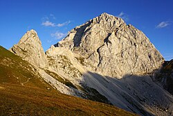Mount Mangart, in the Julian Alps, is the third-highest peak in Slovenia, after Triglav and Škrlatica.