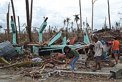 The remains of a home destroyed by the storm in Tacloban
