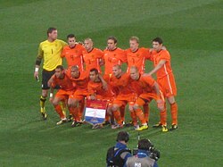 The national football team of the Netherlands before the 2010 FIFA World Cup final