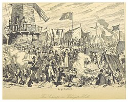 "The Camp on Vinegar Hill" - an illustration by George Cruikshank to accompany William Hamilton Maxwell's 1845 work History of the Irish rebellion in 1798