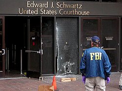 An FBI agent at a crime scene