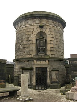 David Hume's mausoleum by Robert Adam in the Old Calton Burial Ground, Edinburgh