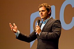 Albert Rivera speaking at a Ciudadanos event in 2015