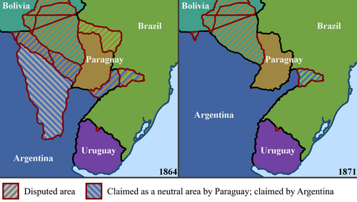 Map of the region before and after the war.