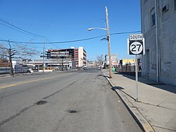 The first reassurance shield on Route 27 in Newark