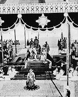 George V, Emperor of India, and Empress Mary at the Delhi Durbar, 1911
