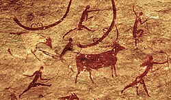 Saharan rock art with prehistoric archers