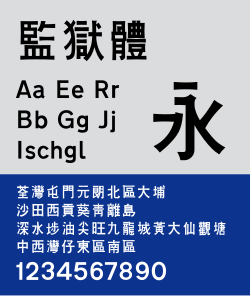 Sample of Prison Gothic, a sans-serif typeface