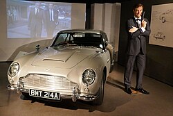Model of Connery next to an Aston Martin DB5 at the London Film Museum