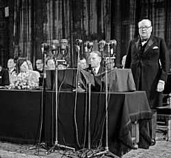 Winston Churchill's inaugural speech of the Council of Europe in The Hague