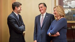Mitt and Ann Romney with Paul Ryan in 2015